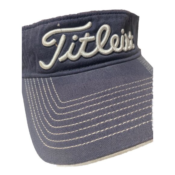 Titleist Golf Visor Navy Blue Made in USA Adjustable Mens Adult - Picture 3 of 7